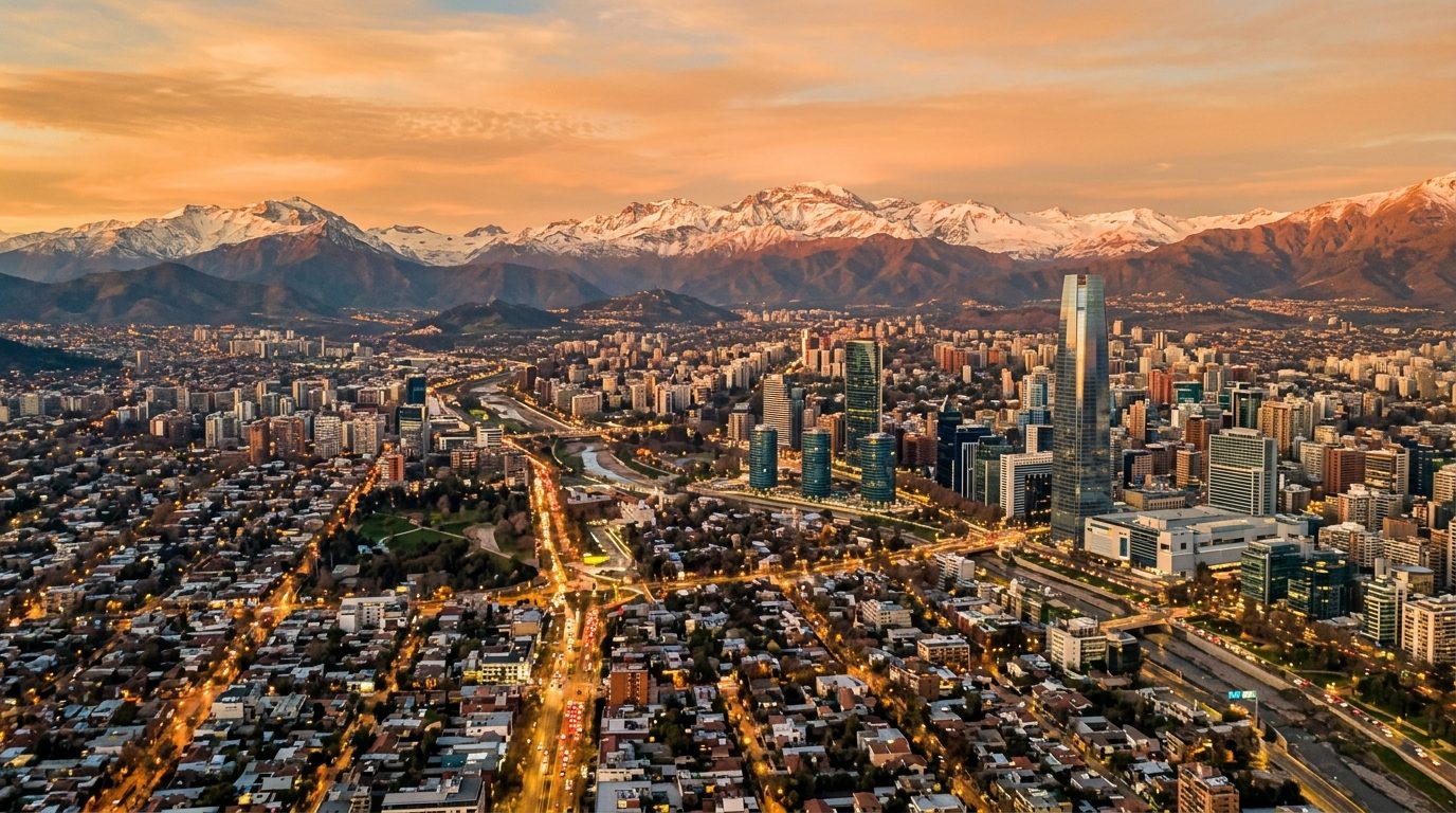 Panorámica de Santiago de Chile con los Andes al fondo